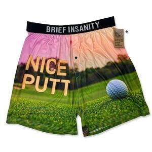 Brief Insanity Nice Putt Golf Boxer Shorts XL Mens Funny Loungewear Gift for Him